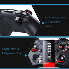 Gaming controller with detailed features on a black background