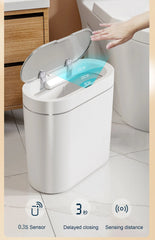 "Smart Sensor Trash Can – 7L/9L Narrow Automatic Waste Bin, Waterproof for Bathroom, Toilet, Kitchen, and Office Use"