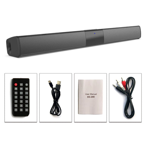 "Bluetooth 5.3 Soundbar Speakers – Stereo Surround Sound Home Theater with Remote Control, RCA, AUX & TF Card Support"