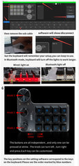 Bluetooth RGB Macro Keyboard – 3 Knobs, 12 Keys, Programmable Mechanical Hotswap Keypad