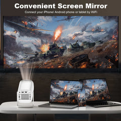 "P30MAX Android 11 Gaming Projector – 720P HD Portable Home Theater with Dual WiFi, 64GB TF Card, Wireless Game Controller"
