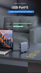 "15-in-1 USB-C Docking Station – Vertical 4K HD Hub with Triple Monitor Support, 1000Mbps RJ45, USB 3.0/2.0, PD 3.0, SD/TF, 3.5mm Audio for MacBook Pro"