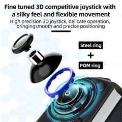 3D joystick with steel and POM rings on a white background