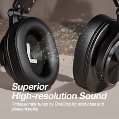 "OneOdio Fusion A70 Wireless Bluetooth Headphones – Bluetooth 5.2 Over-Ear Hi-Res Audio, 72H Playtime, Professional Studio Monitor"
