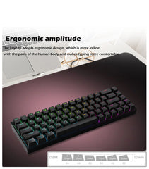 Ergonomic keyboard with RGB lighting on a desk