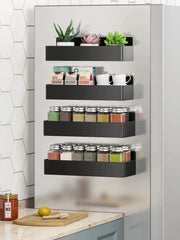 4-Pack Magnetic Fridge Shelf – Space-Saving Spice Storage Racks for Kitchen, No Drilling Required