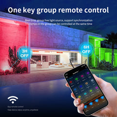 "Outdoor Smart RGBCW Floodlight – 16 Million Colors, Adjustable Color Temperature, Wi-Fi & Wireless Control for Patio Lighting"