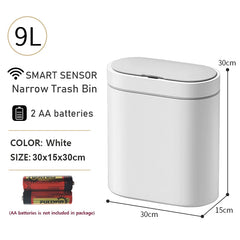 "Smart Sensor Trash Can – 7L/9L Narrow Automatic Waste Bin, Waterproof for Bathroom, Toilet, Kitchen, and Office Use"