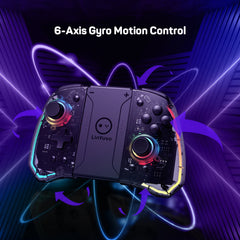 KS40 Wireless Transparent Joy-Pad – LinYuvo LED Switch Controller with Turbo for Nintendo NS/OLED/Lite