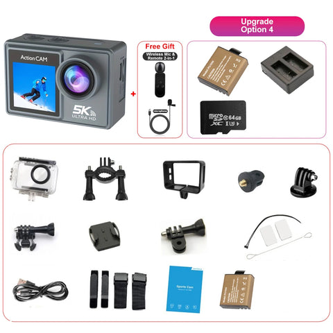 5K Action Camera with 4K60FPS & Wireless Mic
