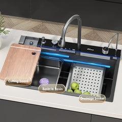 304 Stainless Steel Waterfall Kitchen Sink Set