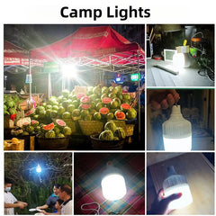 "2pcs Rechargeable LED Emergency Lights – Portable Indoor/Outdoor Flashing Lights for Barbecue, Tent, Camping with Battery"