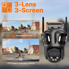 4K Dual Lens PTZ Wi-Fi Outdoor Camera with AI Detection