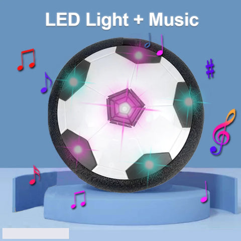 Toy ball with LED lights and music on a blue background