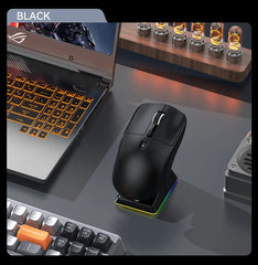 "Attack Shark X6 PAW3395 Gaming Mouse – Tri-Mode Bluetooth/2.4G/Wired, RGB, Macro Support, Magnetic Charging Base"