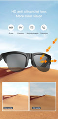 Smart Bluetooth V5.3 Sunglasses – HIFI Audio Glasses with Built-In Headphones & UV Protection