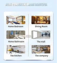 Scalable images of home interior spaces including bedroom, dining room, bathroom, mall, and kitchen.