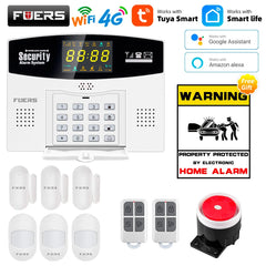 Fuers Tuya Smart 4G GSM Wi-Fi Burglar Alarm System