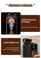 "Electric Burr Coffee Grinder – 28 Settings for Espresso, French Press, Drip"