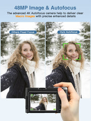 Camera with autofocus feature in a snowy landscape