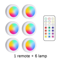 "LED Under Cabinet Light with Remote Control – Wireless RGB Color-Changing Night Light for Kitchen, Bedroom, Closet, and Counter"