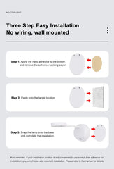 "Wireless Night Light with Motion Sensor – USB LED Wall Lamp for Kitchen, Bedroom, Living Room, and Mural Indoor Lighting"