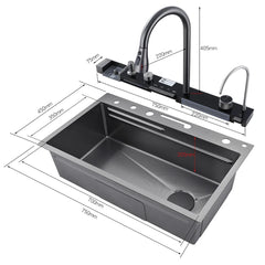 304 Stainless Steel Waterfall Kitchen Sink Set