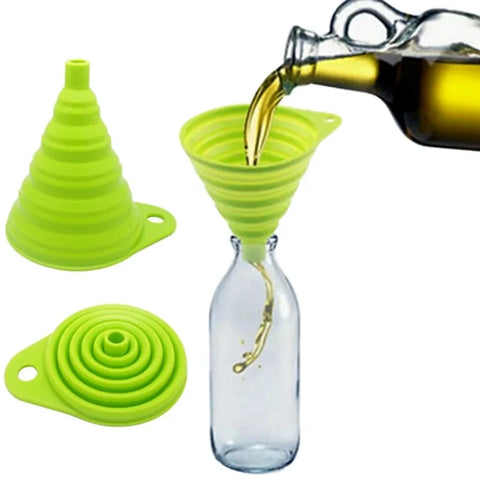 Mini Silicone Foldable Funnel – Collapsible Portable Tool