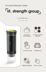 Portable 3-in-1 Electric Espresso Machine – Wireless Coffee Maker for Capsule or Ground