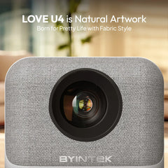 "BYINTEK LOVE U4 Smart Mini Projector – 4K Support, 1080P HD Android WiFi Home Theater for Smartphone & Cinema Use"