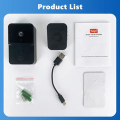 Tuya smart visual doorbell kit with packaging on a white background
