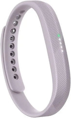 Purple fitness tracker band on a white background