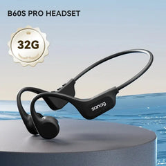 B60S Bone Conduction Earphones 64/32GB MP3 Wireless Open Headset IPX8 Waterproof Headphones