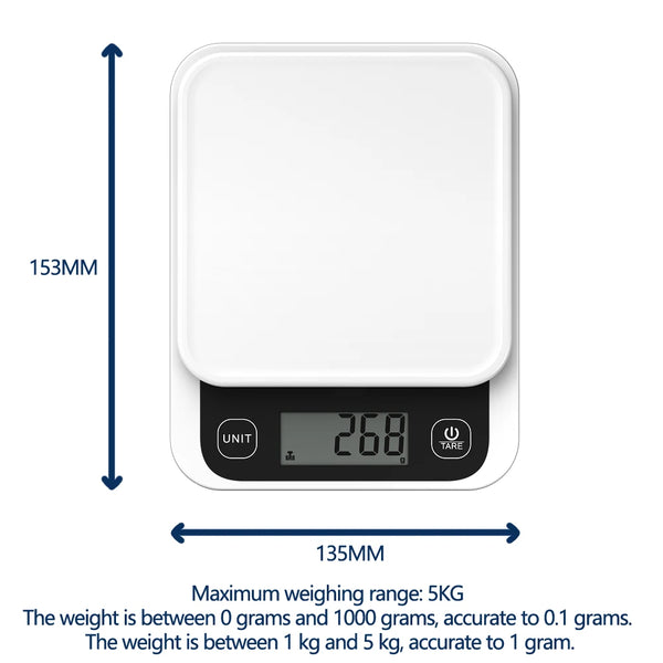 5kg Smart Kitchen Scale with Nutrition Calculator
