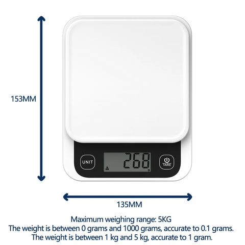 5kg Smart Kitchen Scale with Nutrition Calculator