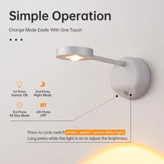 "Wireless Night Light with Motion Sensor – USB LED Wall Lamp for Kitchen, Bedroom, Living Room, and Mural Indoor Lighting"