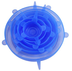 Blue silicone lid on a white background