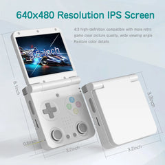 "MIYOO Flip V2 Retro Handheld Game Console – 3.5'' IPS Screen, Metal Hinge, Dual Analog Sticks, Portable Gaming Device Gift"
