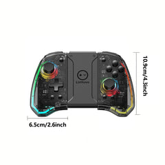 KS40 Wireless Transparent Joy-Pad – LinYuvo LED Switch Controller with Turbo for Nintendo NS/OLED/Lite