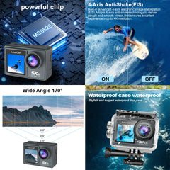 5K Action Camera with 4K60FPS & Wireless Mic