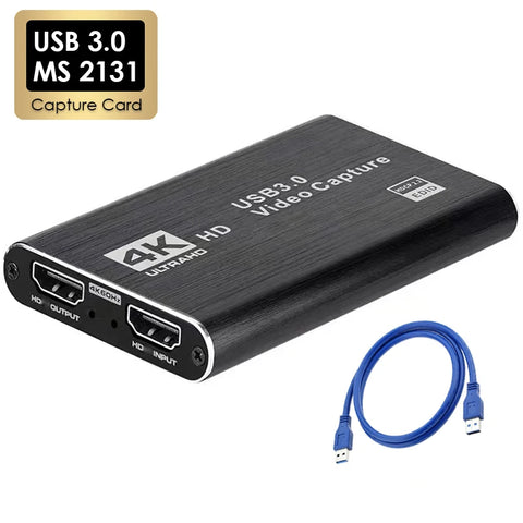 4K USB 3.0 HDMI Video Capture Card – 1080P 60Hz Recorder for PS4, OBS, Game Streaming & Live Broadcasting