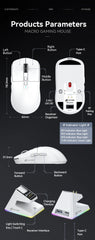 "Attack Shark X6 PAW3395 Gaming Mouse – Tri-Mode Bluetooth/2.4G/Wired, RGB, Macro Support, Magnetic Charging Base"