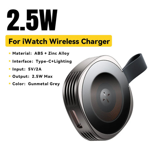 Essager USB-C Magnetic Charger – Portable Fast Wireless Charging Pad for Apple Watch Ultra, SE & Series 2–8
