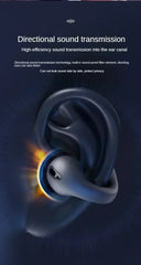Earbud with directional sound transmission technology on a dark background