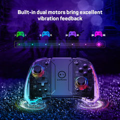 KS40 Wireless Transparent Joy-Pad – LinYuvo LED Switch Controller with Turbo for Nintendo NS/OLED/Lite