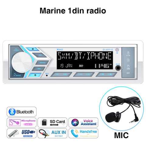 All-in-One Marine Stereo Receiver – 1DIN Bluetooth MP3/AM/FM/SD/AUX