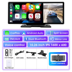 11.26" 4K Dash Cam with Carplay & Android Auto