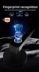 Fingerprint recognition sensor with CUYA Tuya branding on a dark background