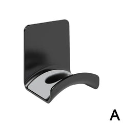 Black and silver wall hook on a white background