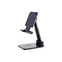 Black adjustable phone stand on a white background